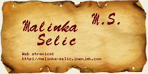 Malinka Selić vizit kartica